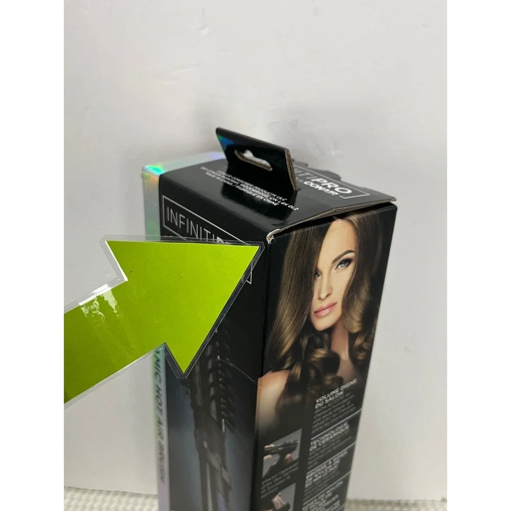 Conair InfinitiPro Ceramic Hot Air Spin Brush 2 Inch Black New Opened Box D